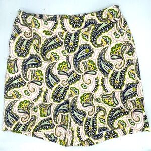 BODEN paisley print pull-up cotton blend shorts 6”
